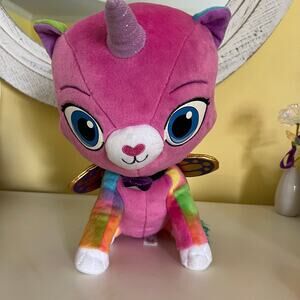 Rainbow Butterfly Unicorn Kitty Pink Stuffed Animal EUC